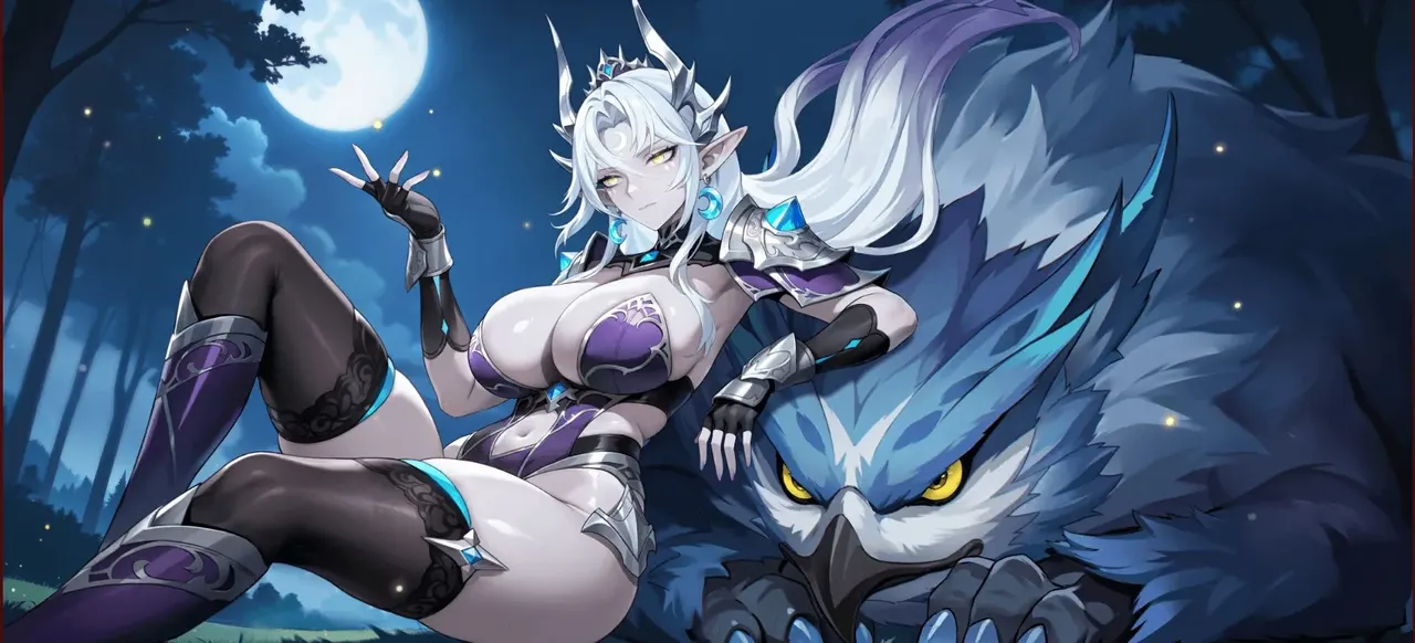 Artemis, Goddess of the Moon, official art from Dragon Traveler